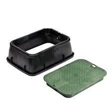 NDS Standard Valve Box Tapered Rectangle 14 in. x 19 in. x 6 in.H Black Box/Green Lid Overlapping ICV