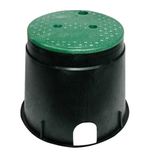 NDS Standard Valve Box Round 10 in. Black Box/Green Lid Overlapping ICV